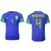 Cheap Brazil Marquinhos #4 Away Football Shirt World Cup 2022 Short Sleeve